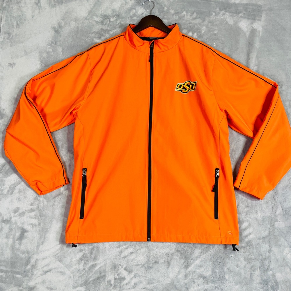 Colosseum Oklahoma State University Windbreaker Jacket Mens XL Orange  Cowboys